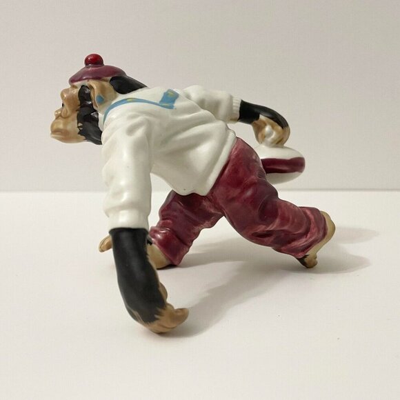 Vtg Enterprise Curling Stone Sport Chimp Chimpanzee Monkey Japan Figurine Chips - Picture 4 of 16